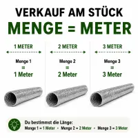 Flexible Aluminum Duct 100 mm 1 Meter - Ventilation Hose