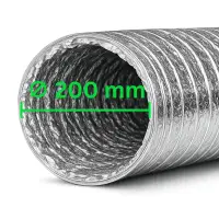 Aluminum Flex Duct 200 mm 1 Meter - Exhaust Duct