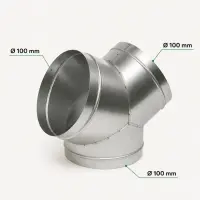 Y-Stück 100 mm Metall – Lüftung Y-Verbinder