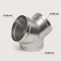 Y-Piece 150 mm Metal – Ventilation Y-Connector