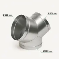 Y-Piece 300 mm Metal – Ventilation Y-Connector