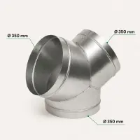 Y-Piece 350 mm Metal – Ventilation Y-Connector