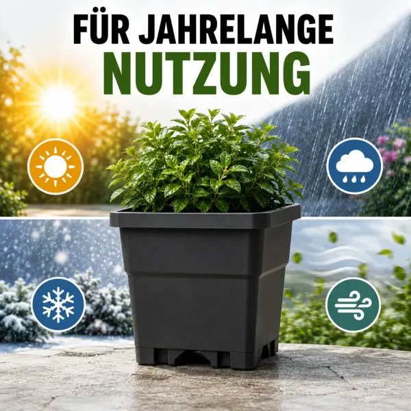 Blumentopf ECKIG 18 Liter 32x31x31 cm – Eckiger Pflanztopf Groß