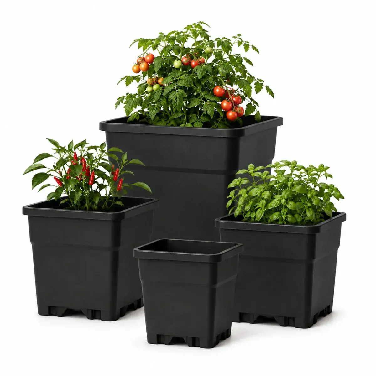 Blumentopf Eckig 2 Liter 13x13x13 cm Pflanzkübel Pflanzgefäß Kunststoff