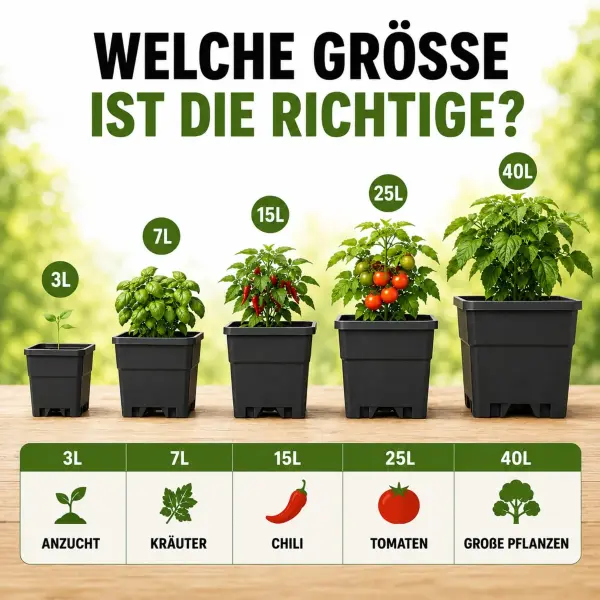 Blumentopf ECKIG 2 Liter 14x14x14,5 cm – Eckiger Pflanztopf