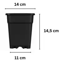 Square Planter Pot 2 Liters 13x13x13 cm – Corner...