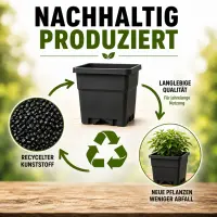 Square Planter Pot 4 Liters 15x15x20 cm – Corner Plant Pot