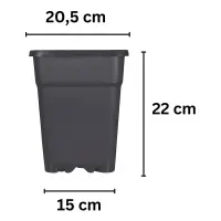 Blumentopf ECKIG 6,5 Liter 19x19x22 cm – Eckiger...