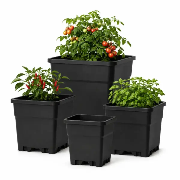 Square Flower Pot 1 Liter 10x10x11 cm – Small Corner Planter