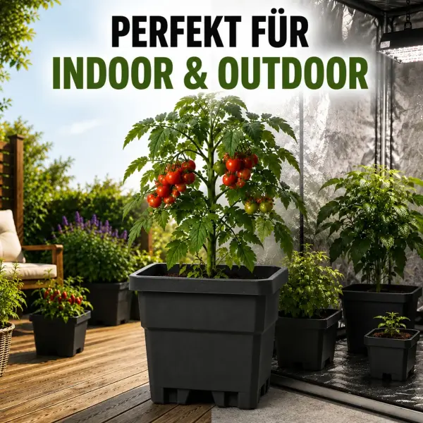 Blumentopf ECKIG 1,4 Liter 10x10x17 cm – Eckiger Pflanztopf Klein