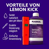 Plagron Lemon Kick pH Minus 500 ml + pH Meter –...