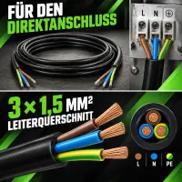 3-Core 1.5mm Power Cable - Standard Connection Cable