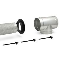 T-Piece 350 mm Metal – Ventilation T-Connector