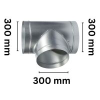 T-Piece 300 mm Metal – Ventilation T-Connector