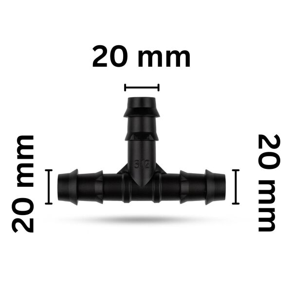 PE Tee Connector 20 mm – PE Pipe T-Fitting