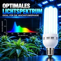Pure Light 200 Watt Energy-Saving Lamp BLUE Growth Phase – ESL Grow Light for Plant Growth