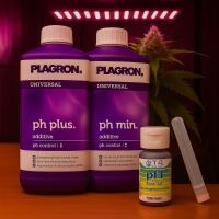 T.A. pH Test Kit + Plagron pH+ 500 ml + Plagron pH- 500 ml