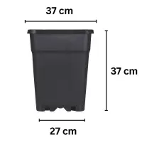 Blumentopf ECKIG 30 Liter 37x37x36 cm – Robuster...