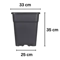 Blumentopf ECKIG 25 Liter 34x34x34 cm – Pflanztopf...