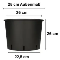Blumentopf RUND 12 Liter 26x26 cm – Pflanztopf Grow