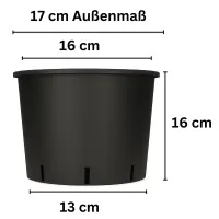 Round Flower Pot 3 Liters 16x16 cm – Planting Pot Grow