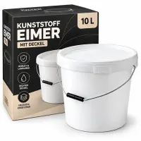 10-Liter White Bucket with Lid – Durable Planting...