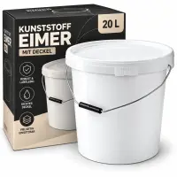 20 Liter White Bucket with Lid – Durable Planting...