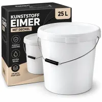 25 Liter White Bucket with Lid – Durable Planting...