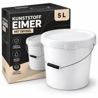 5-Liter White Bucket with Lid – Durable Planting...
