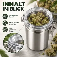 Luftdichter Metall Behälter 1400 ml – Aromadose Aufbewahrung