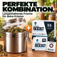 Luftdichter Metall Behälter 1400 ml – Aromadose Aufbewahrung