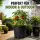 Round Flower Pot 40 Liters – Ø 42 cm x H 32 cm Durable & Sturdy, Black, Hard Plastic