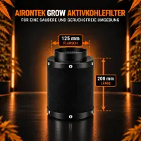 Airontek Activated Carbon Filter 240 m³/h 125 mm Flange – 200 mm Odor Filter for Grow Tent