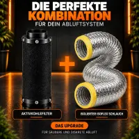 Airontek Activated Carbon Filter 425 m³/h 100 mm Flange - 360 mm Odor Filter for Grow Tent