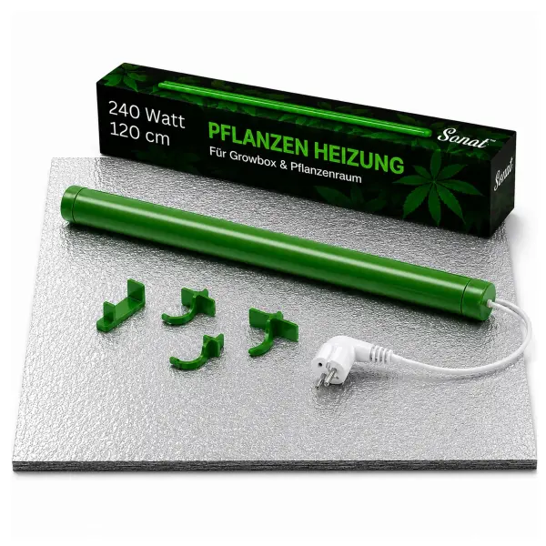 Solux Growbox Heizungs-Set 240 Watt 120 cm + Isoliermatte 120 × 120 cm – Pflanzenheizung