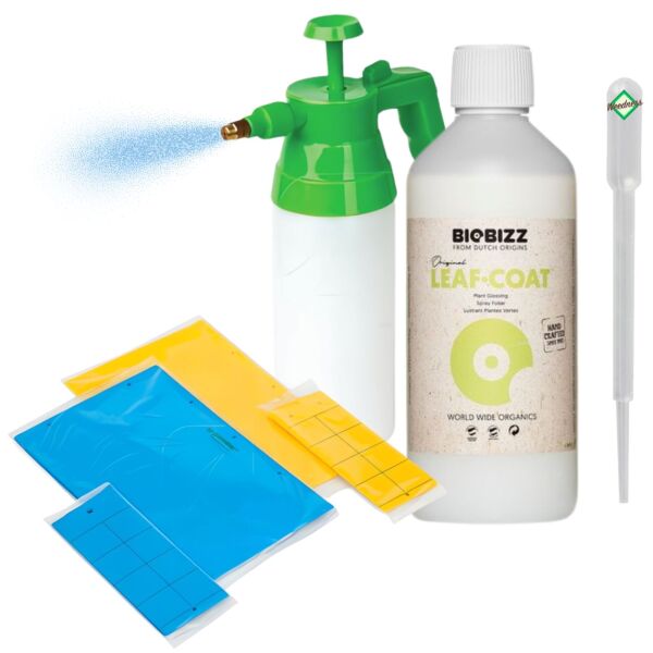 BioBizz Leaf·Coat Set Big – Pflanzenpflege mit Gelb- & Blautafeln