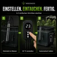 Grow Heizstab 200 Watt mit Anzeige - Wasser Heizung