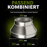 Reduzierstück 315 mm / 400 mm Metall – Lüftungsreduzierung Adapter #1