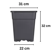 B-Ware Blumentopf ECKIG 18 Liter 32x31x31 cm Rand verkratzt